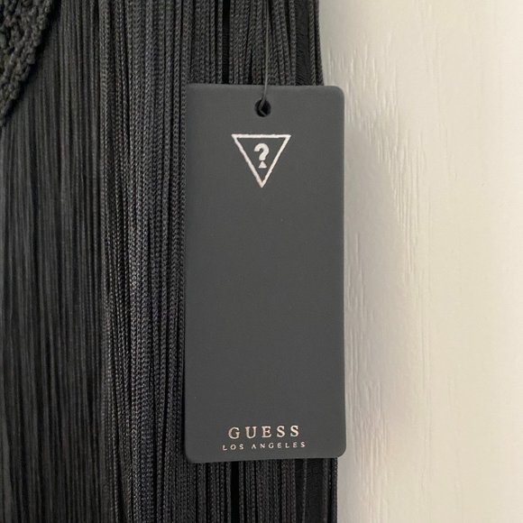 GUESS Black Crochet-Yoke Fringe Shift Dress - Picture 8 of 10